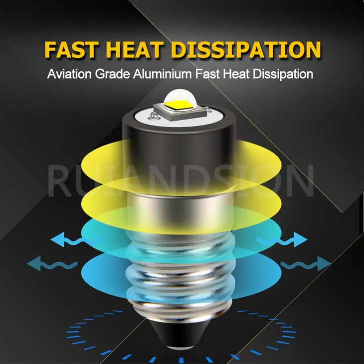 E10 XPG2 LED Bulb Flashlight Motorcycle Headlight 3V,6V,9V